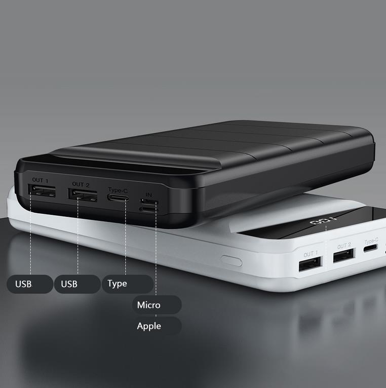 Remax RPP-141 Power Bank 30000mAh led screen, σε λευκό χρώμα