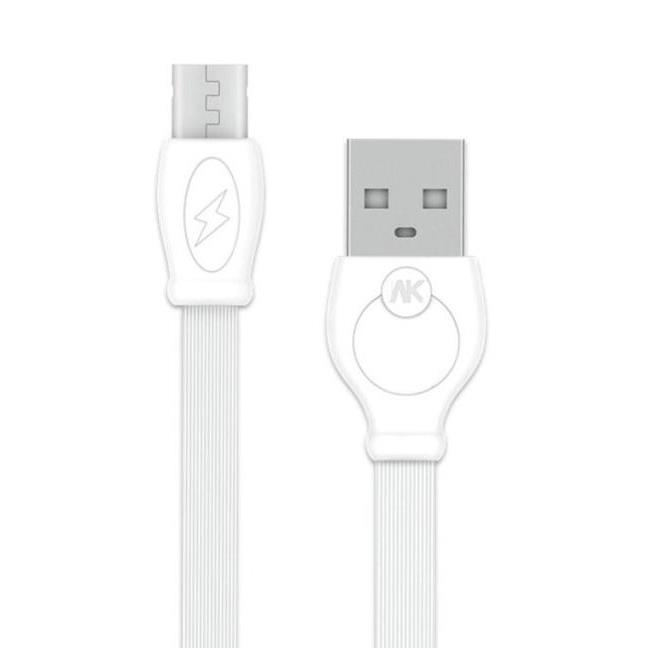 Καλώδιο φόρτισης & συχρονισμού Micro USB WK WDC-023 1m, σε λευκό χρώμα