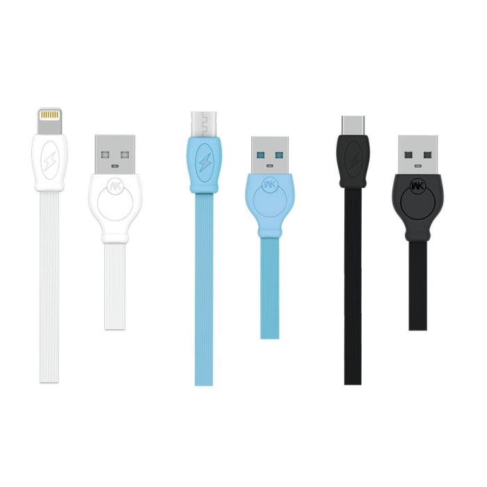 Καλώδιο φόρτισης & συχρονισμού Micro USB WK WDC-023 1m, σε γαλάζιο χρώμα