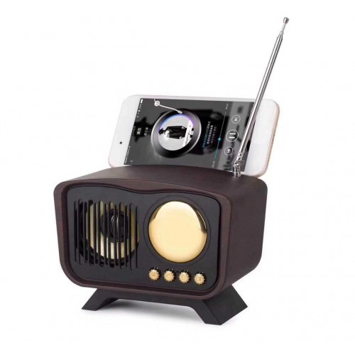 KM-6 Ασύρματο Ξυλόφωνο Ηχείο Bluetooth KIMISO, σε σκούρο καφέ χρώμα