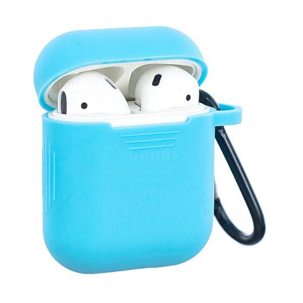 Θήκη σιλικόνης για Airpods, σε γαλάζιο χρώμα