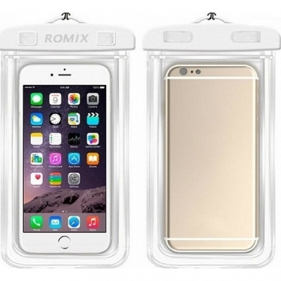 Αδιάβροχη θήκη κινητού 6.5' Romix RH11, σε λευκό χρώμα