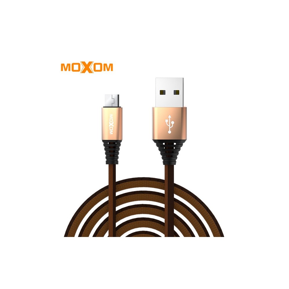 Καλώδιο Φόρτισης Moxom CC-55 Braided Cable Μicro-USB 1m, σε χρυσό χρώμα