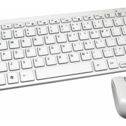 Μίνι Φορητό Ασύρματο Πληκτρολόγιο και Ποντίκι K-03, σε άσπρο χρώμα