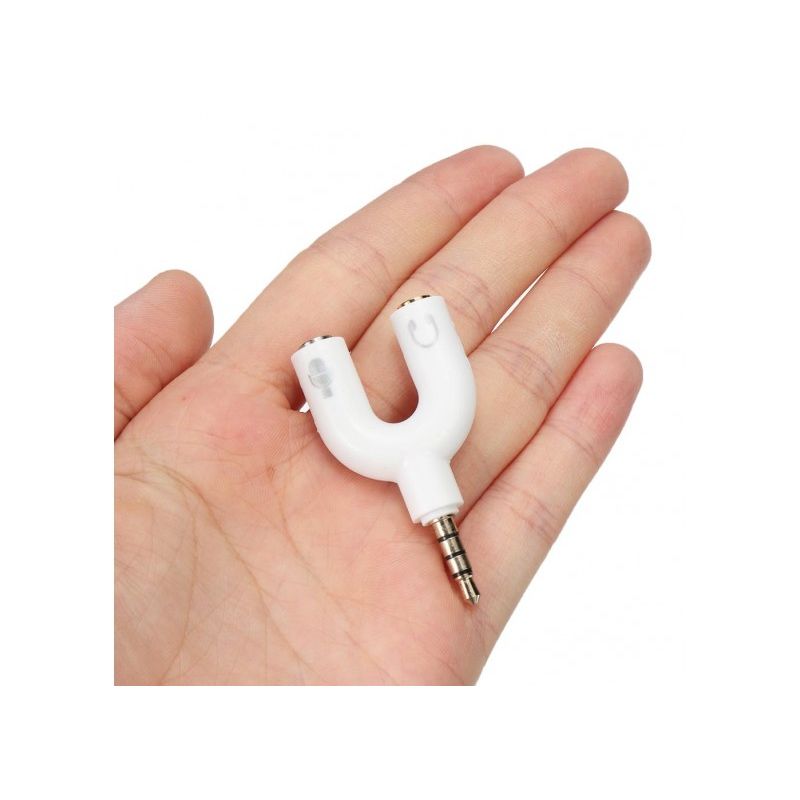 Αντάπτορας 3.5mm Stereo Splitter Audio to Mic & Headset Jack FOYU FO-S035 σε λευκό χρώμα