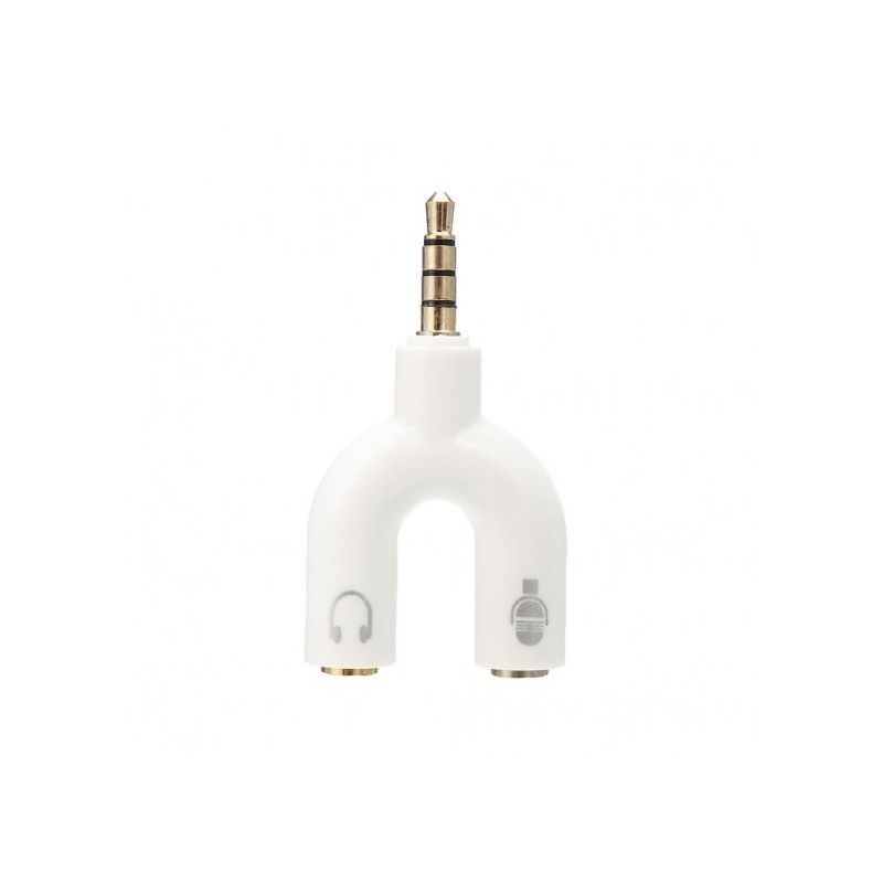 Αντάπτορας 3.5mm Stereo Splitter Audio to Mic & Headset Jack FOYU FO-S035 σε λευκό χρώμα