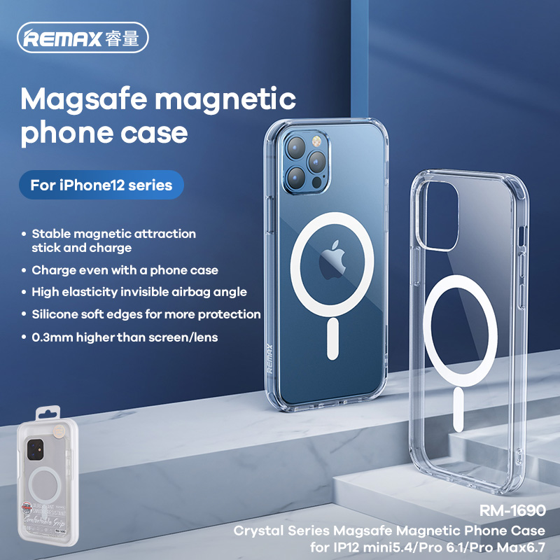 REMAX MAGNETIC CLEAR CASE (IPHONE 12/12 PRO) - Image 2