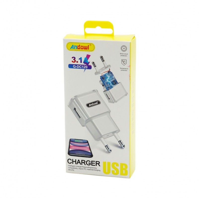 Andowl Φορτιστής Χωρίς Καλώδιο με Θύρα USB-A Λευκός (Q-DC120)