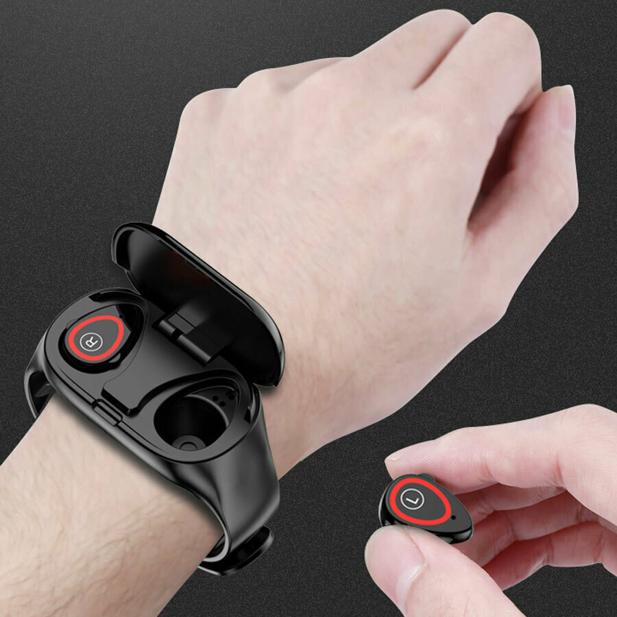 TWS 2in1 M1 Activity Tracker με Παλμογράφο Μαύρο - Image 2