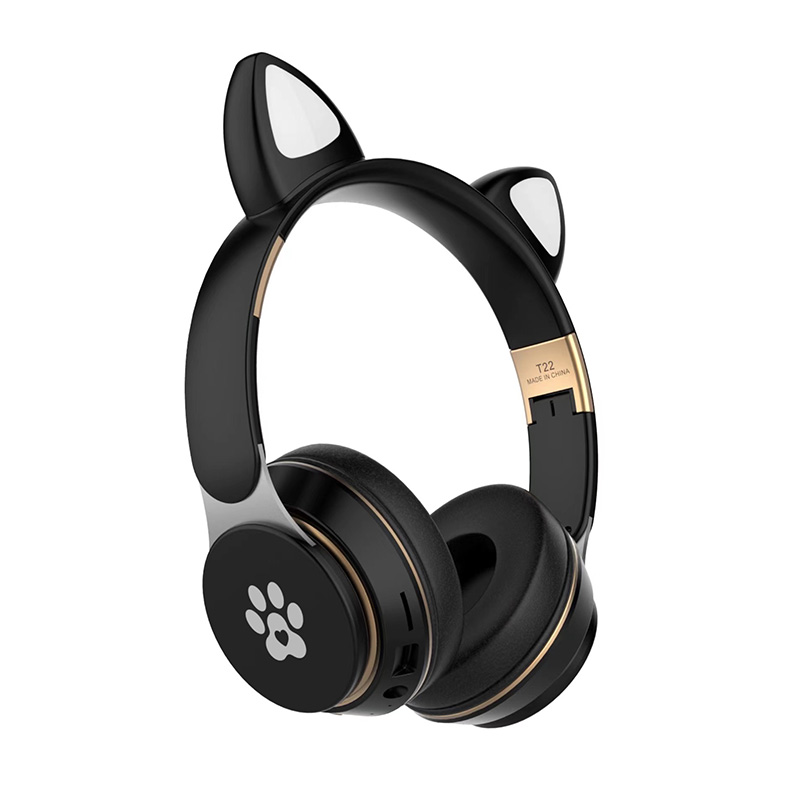 Wireless Headphone Cat Ear T22 Μαύρο
