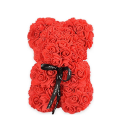 Αρκουδάκι από Τριαντάφυλλα Κόκκινο 25cm 21871