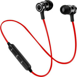 Ezra BW05 In-ear Bluetooth Handsfree Μαύρο/Κόκκινο