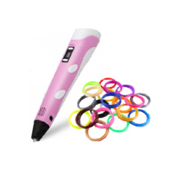 Σετ 3D Pen Στυλό Τρισδιάστατης Εκτύπωσης με 10 Επιπλέον Νήματα Ροζ