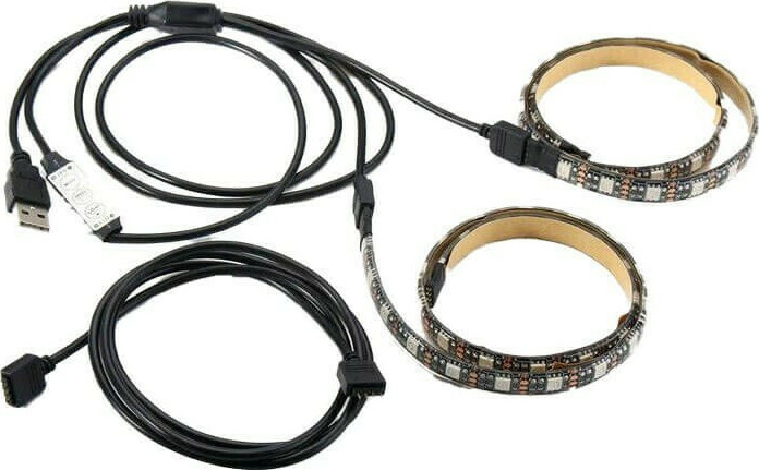 Αδιάβροχη Ταινία LED RGB 2x50cm με Τροφοδοτικό και Τηλεχειριστήριο SMD5050 USB (5V) - Image 2