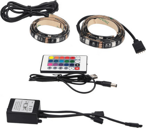 Αδιάβροχη Ταινία LED RGB 2x50cm με Τροφοδοτικό και Τηλεχειριστήριο SMD5050 USB (5V) - Image 3
