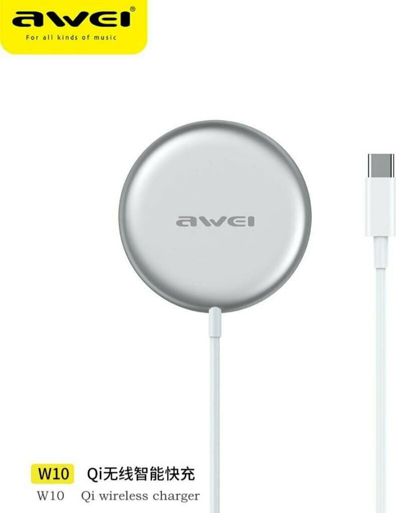Awei Ασύρματος Φορτιστής (Qi Pad) Λευκός (W11)
