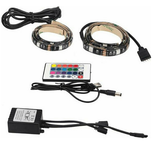 Αδιάβροχη Ταινία LED RGB 2x50cm με Τροφοδοτικό και Τηλεχειριστήριο SMD5050 USB (5V)