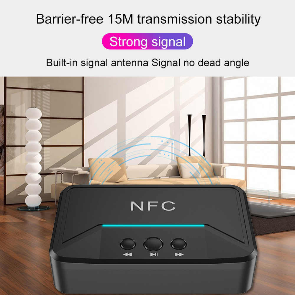 Ασύρματος Αναμεταδότης Ήχου Bluetooth/NFC v5.0 BT200 – Μαύρο - Image 2