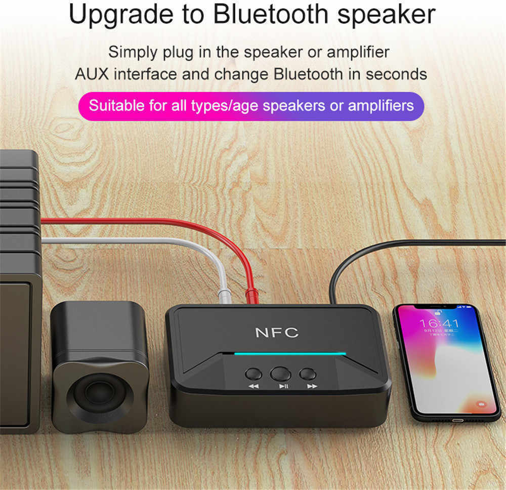 Ασύρματος Αναμεταδότης Ήχου Bluetooth/NFC v5.0 BT200 – Μαύρο - Image 4