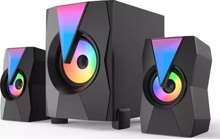 Lion BT K9 Ασύρματα Ηχεία Υπολογιστή 2.1 με Bluetooth και Ισχύ 11W σε Μαύρο Χρώμα