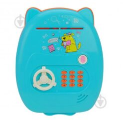 Πλαστικός Ηλεκτρονικός Κουμπαράς Βαλιτσάκι με Κωδικό Ασφαλείας και Κουμπί Γαλάζιο