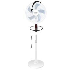 Ανεμιστήρας επιδαπέδιος 60W Διαμέτρου 45cm με Τηλεχειριστήριο Hoomei HM-8680 Λευκό