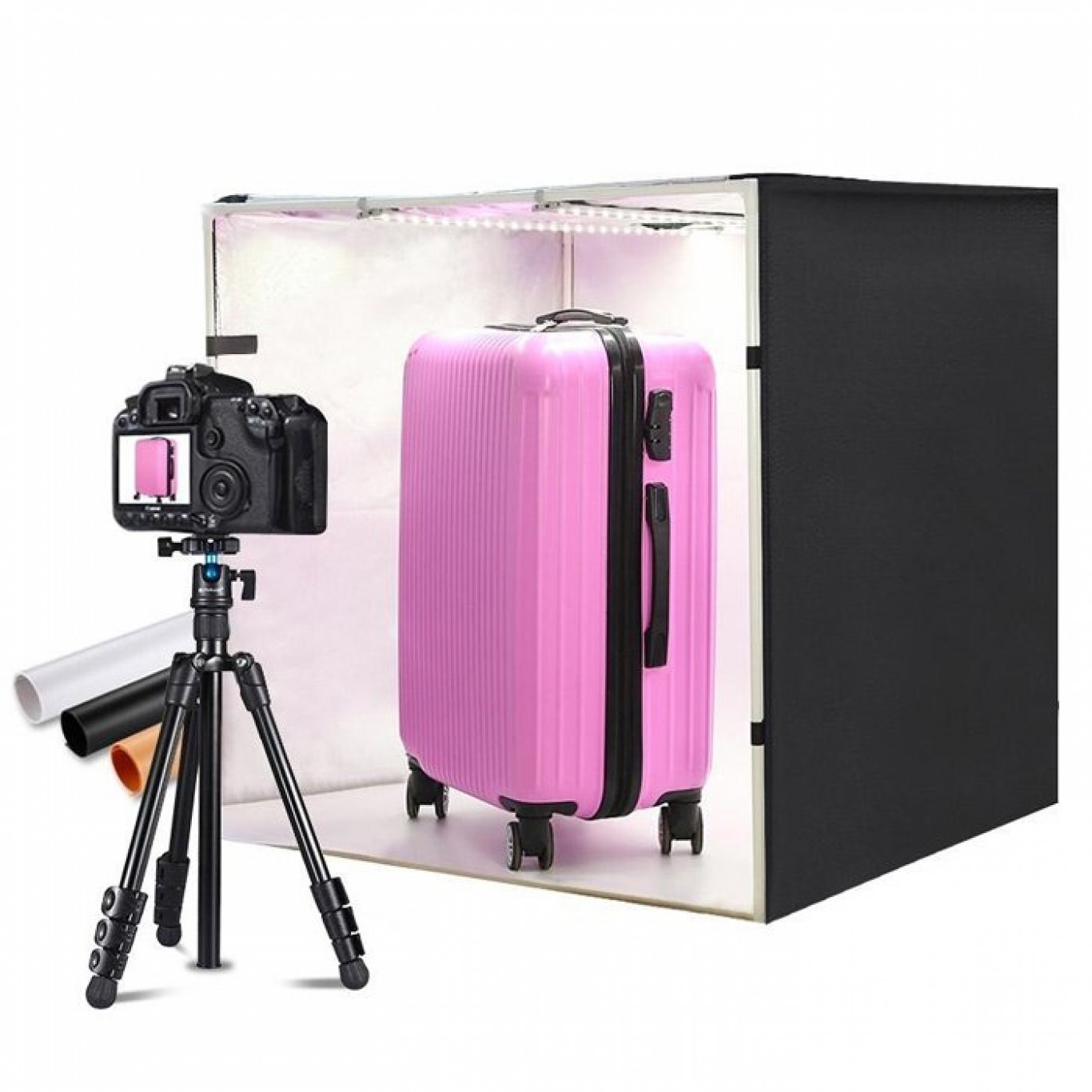 Puluz Photo Box with LED Light Φωτιζόμενο με Πολλαπλά Backround 80x80x80cm - Image 2