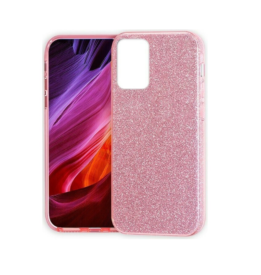 Samsung Galaxy A73 TPU Silicone Back Cover Case Glitter Rose Gold with Strass (oem)