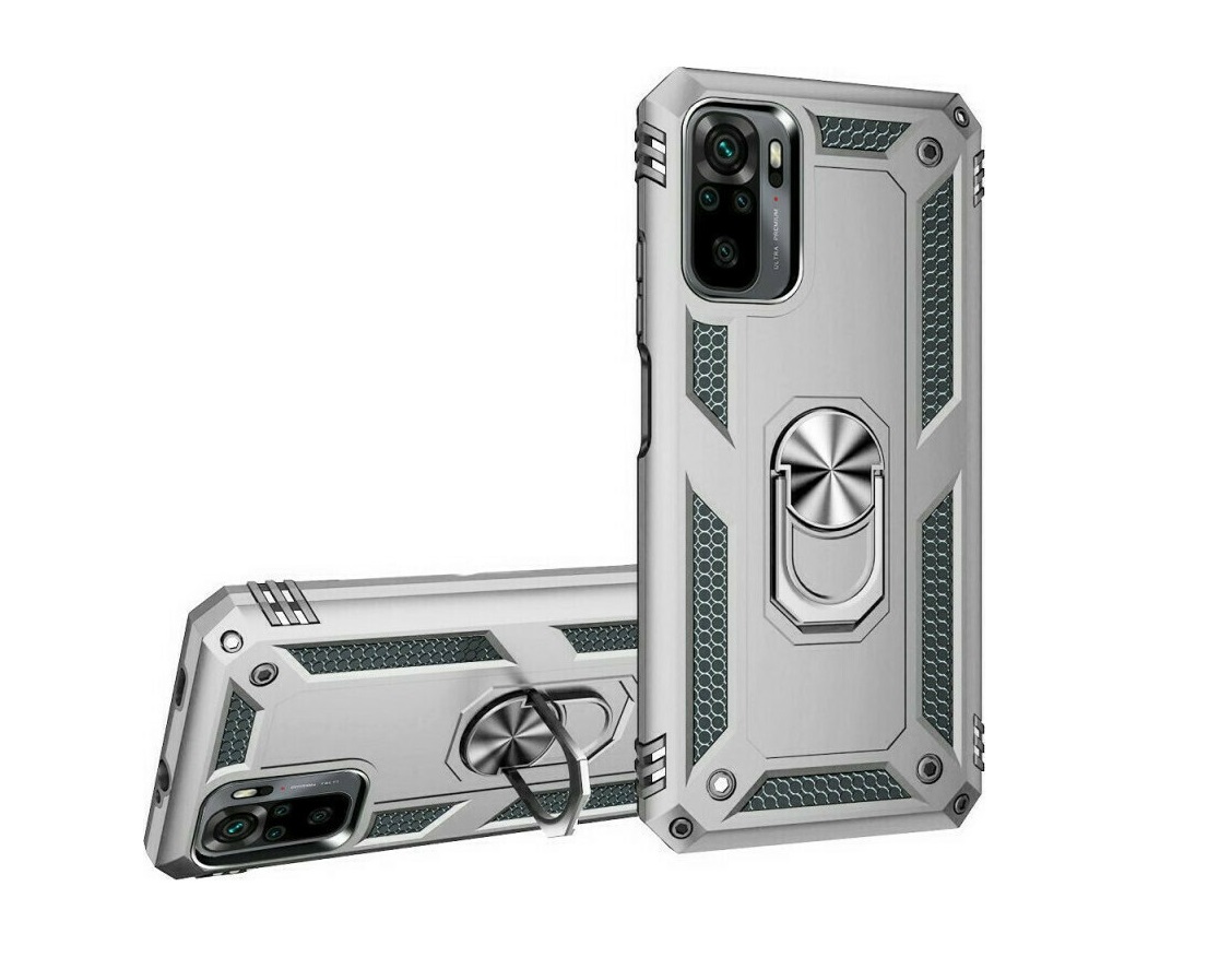 Θήκη Armor με Ring Stand TPU Case Για Samsung Galaxy M52 Silver ΟΕΜ