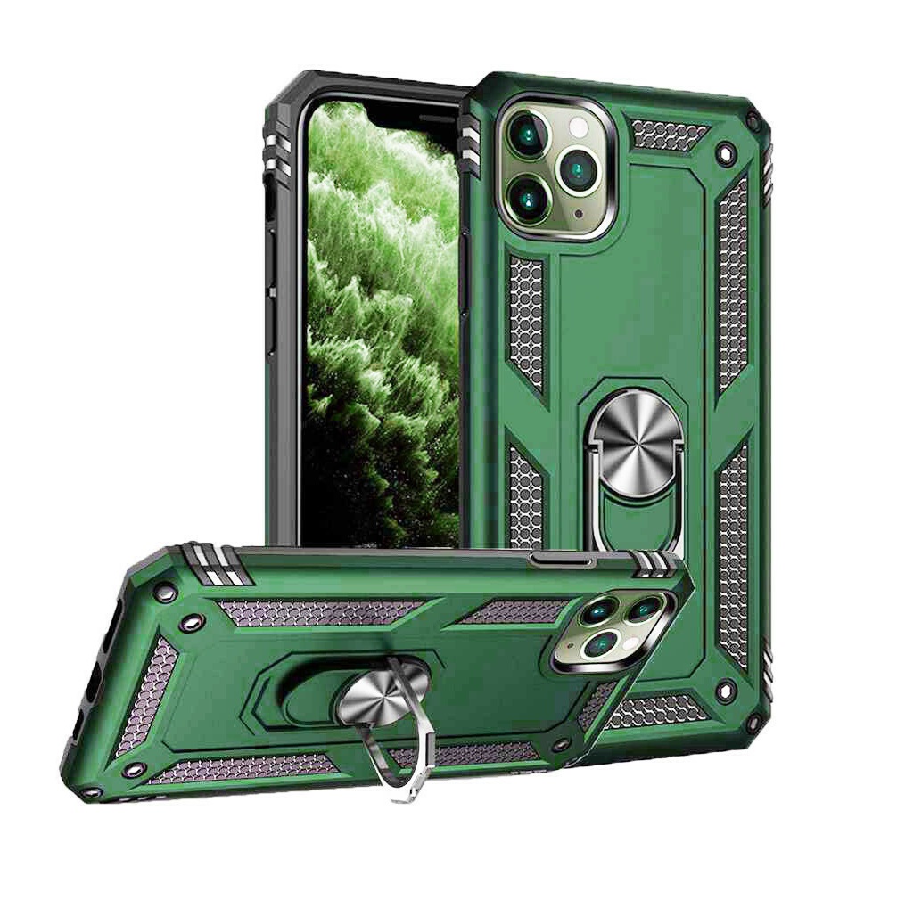 Θήκη Armor με Ring Stand TPU Case Για iPhone 12 Πράσινο ΟΕΜ
