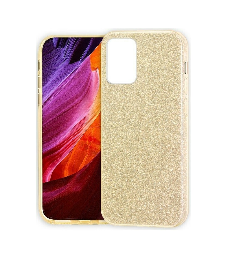 Samsung Galaxy A73 TPU Silicone Back Cover Case Glitter Gold with Strass (oem)