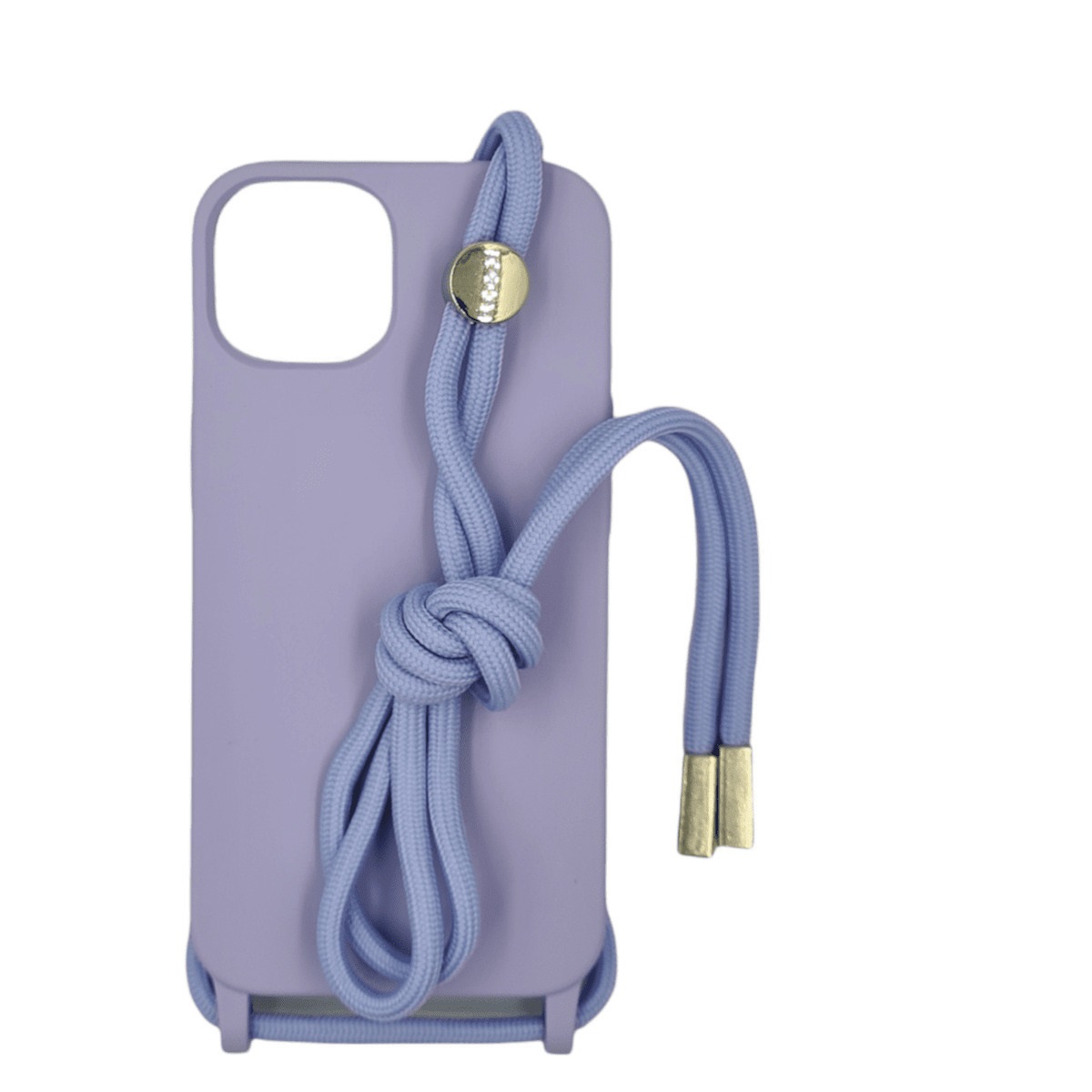 Cord Silicone back cover Case με κορδόνι για Iphone 13 Pro Violet