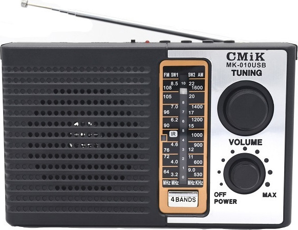 CMiK MK-10 Φορητό Ραδιόφωνο Επαναφορτιζόμενο με USB Μαύρο
