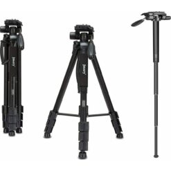 Jmary KP-2264 Professional Aluminium Tripod Monopod for All DSLR Cameras (Black)