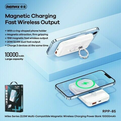 Remax RPP-85 Power Bank 10000mAh 22.5W με Θύρα USB-A Λευκό