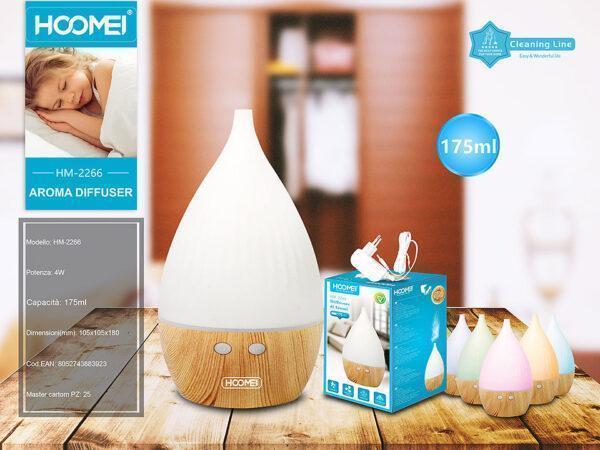 Hoomei Led Συσκευή Αρωματοθεραπείας με Χρονοδιακόπτη Λευκή 175ml HM2266