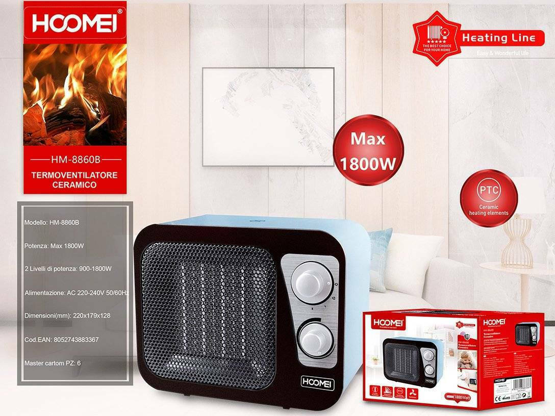 Hoomei HM-8860 Κεραμικό Αερόθερμο Δαπέδου 1800W
