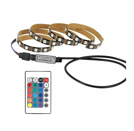Αδιάβροχη Ταινία LED Τροφοδοσίας USB (5V) RGB Μήκους 3m Σετ με Τηλεχειριστήριο και Τροφοδοτικό AT76092