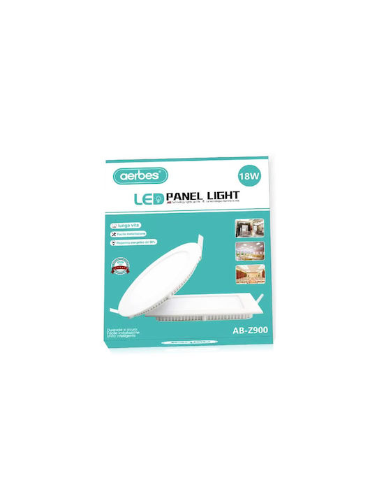 Προβολέας Aerbes Led Panel Light Τετράγωνο Σχήμα 18W AB-Z900