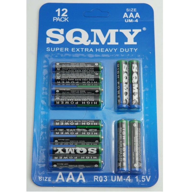 SQMY Μπαταρία Zinc AAA 1.5V 12τμχ