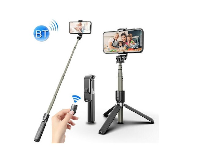 L03 Selfie Stick με Bluetooth Μαύρο