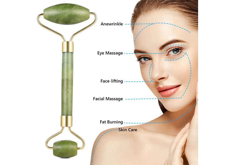 Jade Roller Ρολό Νεφρίτη για Μασάζ Προσώπου Green - Image 3