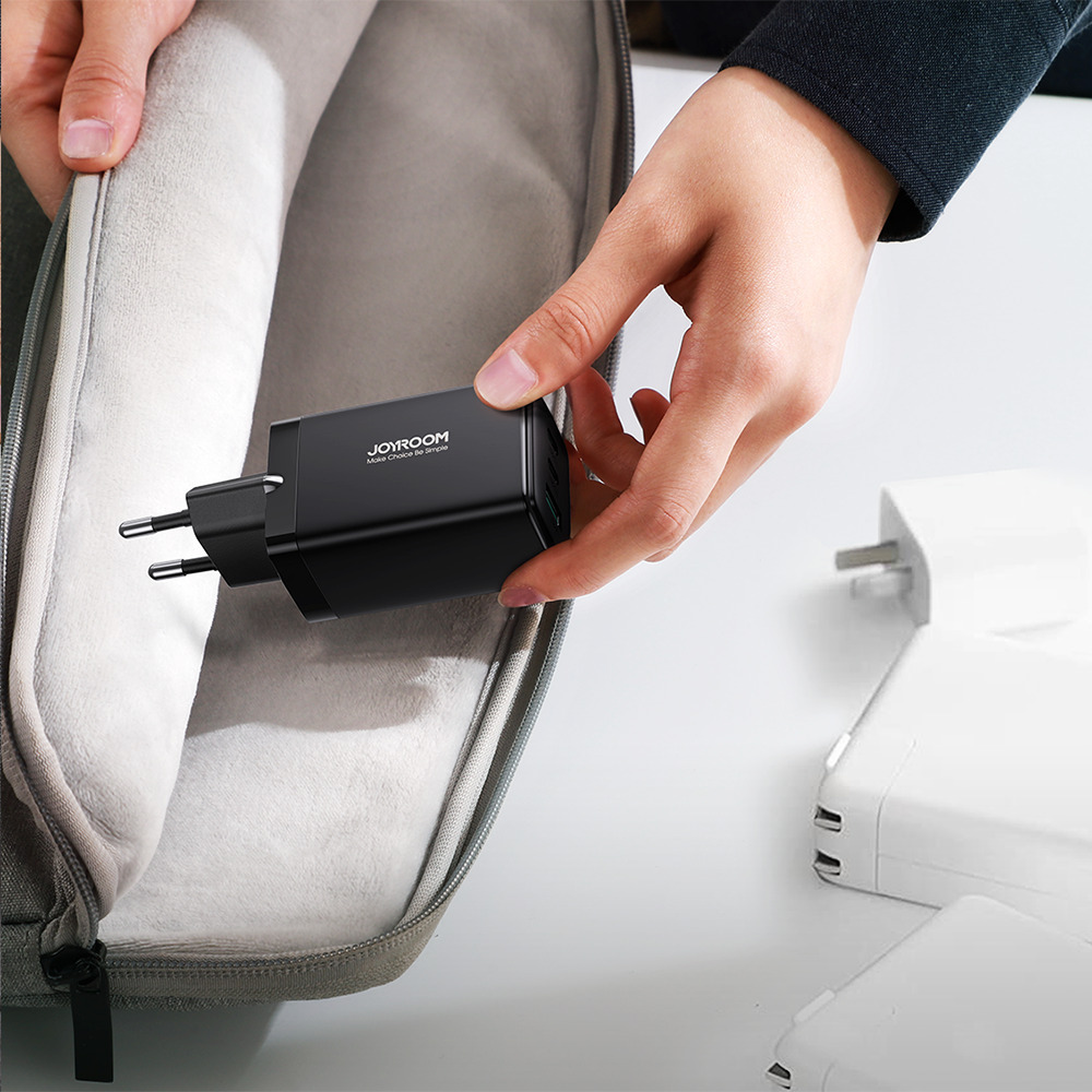 Joyroom (TCG01) Φορτιστής με Θύρα USB-A και 2 Θύρες USB-C και Καλώδιο USB-C 65W Power Delivery Μαύρο