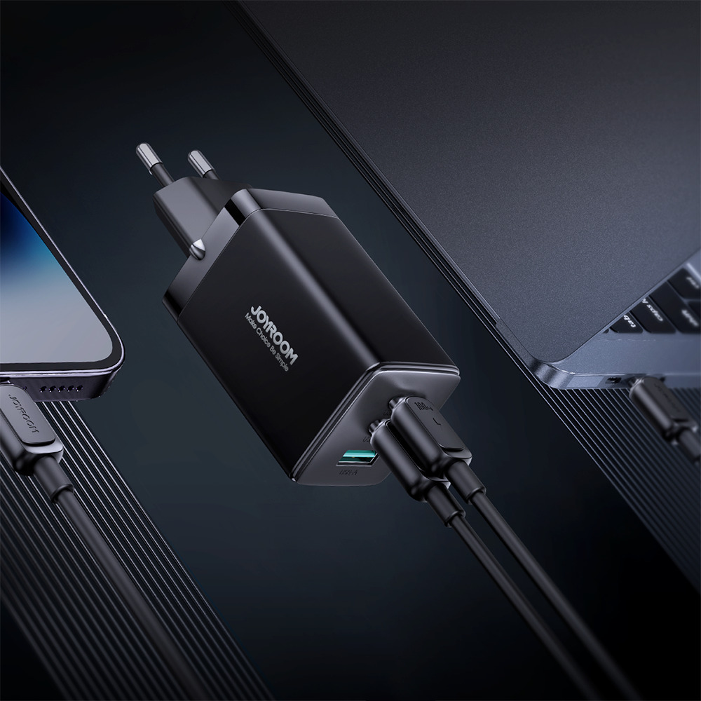 Joyroom (TCG01) Φορτιστής με Θύρα USB-A και 2 Θύρες USB-C και Καλώδιο USB-C 65W Power Delivery Μαύρο