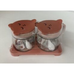 Βάση με 2 δοχεία μπαχαρικών με κουταλάκι