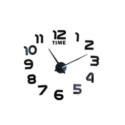 Αυτοκόλλητο ρολόι τοίχου 3D DIY 50-120cm ZH002 μαύρο