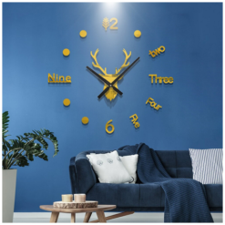 Αυτοκόλλητο ρολόι τοίχου 3D DIY 60-110cm ZH205110 χρυσό
