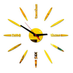 Αυτοκόλλητο ρολόι τοίχου 3D DIY 60-120cm ZH01210 χρυσό