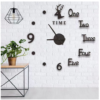 Αυτοκόλλητο ρολόι τοίχου 3D DIY 60-120cm ZH38610 μαύρο