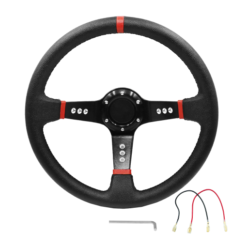 Αγωνιστικό τιμόνι αυτοκινήτου Dark με διάμετρο 35cm & κόρνα HW-0033 μαύρο κόκκινο